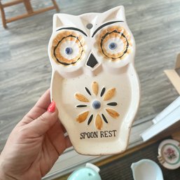 Vintage Ceramic Owl Spoon Rest (kitchen)