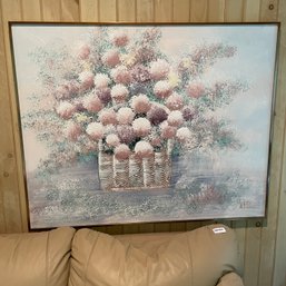 Large Vintage Artwork On Canvas Marked Lee Reynolds (porch)