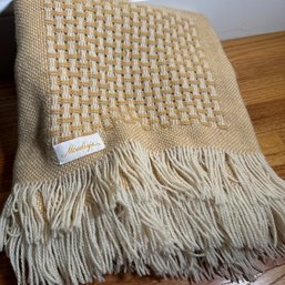 Beautiful Moseley's Gold-Toned Fringed Blanket (DR) (HW9)