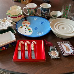 Large Lot Of Christmas Dishes, Utensils, Decor: Spode, Mikasa, Etc. (garage)