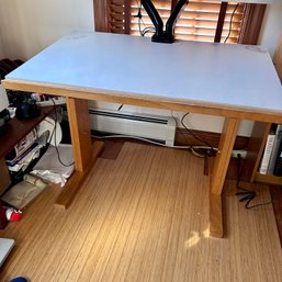 Adjustable Drafting Desk - Some Water Damage In Back Corners - With Bamboo Desk Mat - See Photos (office)