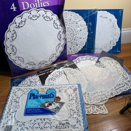 Paper Doilies And 2-Pack Plastic Tablecloths (DR) (HW11)