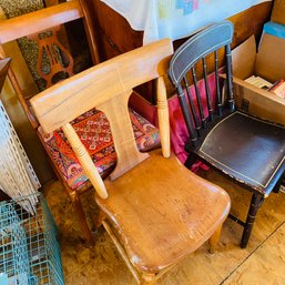 Lot Of Vintage Wooden Accent Chairs (Barn Upstairs)