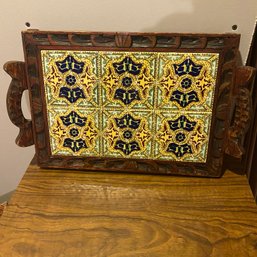 Beautiful Daltile Ceramic Tile With Ornate Wooden Handles From Monterrey Mexico (Bsmt Shelf)