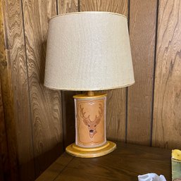 Vintage Lamp With Elk Motif (office)