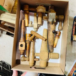 Vintage Keg Tap And Other Wooden Parts