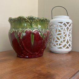 Ceramic Planter & Decorative Lantern (DR)