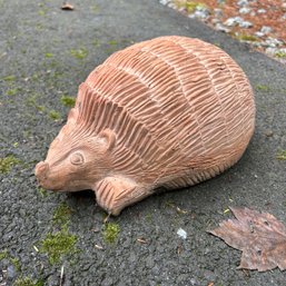 Decorative Clay Hedgehog Lawn Statue (shed)