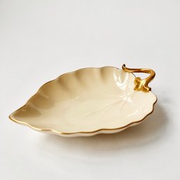 Vintage LENOX Gold Leaf Trinket Dish