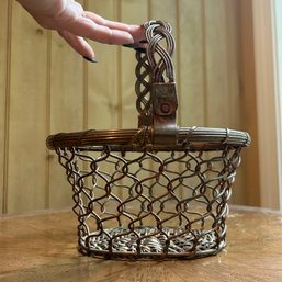 Metal Woven Basket, Made In India (Porch)