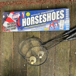 Horseshoes & Badmitton Racquets (shed)