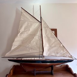 Gorgeous Model SHIP With SAILS - Over 3' Tall! (office)