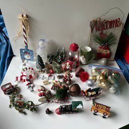 Assorted Christmas Decor, Ornaments, And Signs (Gazebo)
