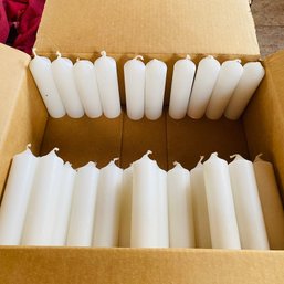 Box Of White Unscented Candle Sticks (Barn Upstairs)