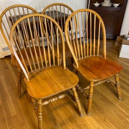 Set Of Four Oak Dining Chairs (DR)