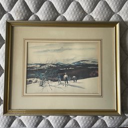 Framed Andrew Wyeth Print - 'From Mt. Kearsage' (LL Bed)