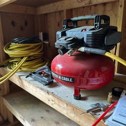 Porter Cable Air Compressor, Crown Narrow Stapler, & Finish Nailer (Shed)