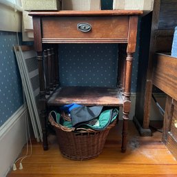 Wooden Nightstand With Drawer - See Notes (LL Bed)