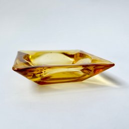 Beautiful Vintage MCM Amber Glass Ashtray