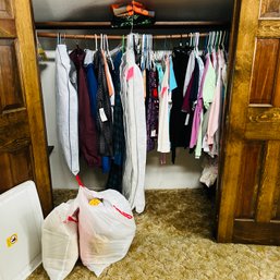 Closet Lot:  Men's Suit, Women's Clothing - Some Vintage - With Blankets (Upstairs 2)