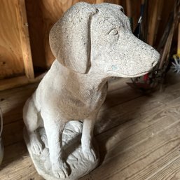 Adorable HEAVY 2' Cement Dog Garden Statue (Shed)