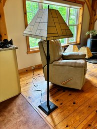 Stunning Tall And Heavy Tiffany Style Standing Lamp (LV)