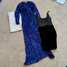Stunning Oleg Cassini Sequined Gown, Cache Beaded Top, Kassatly's Nightie, & Velvet Pants (Primary BR)