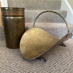 Claw Foot Firewood Holder & Metal Bucket/Umbrella Stand (LR)