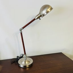 Adjustable Arm Lamp - Chrome And Wood Finish (CMH)