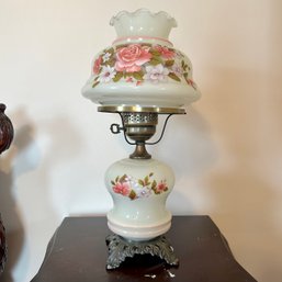 Stunning Pair Of Vintage Glass Painted GONE WITH THE WIND Lamps (MB)