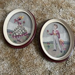 Vintage Framed Embroidery Pair (Upstairs 2)