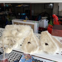 Vintage Faux Fur Girl's Muff And Scarf - Two Sets (Loc. 9)