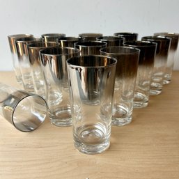 Wow! Vintage MCM Dorothy Thorpe Style Silver Fade Highball Glass Collection (IS)