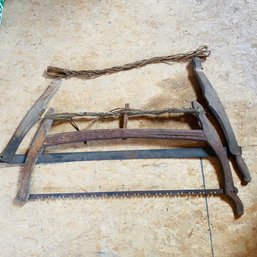 Pair Of Antique Buck Cross Cut Bow Handsaw (Barn Upstairs)