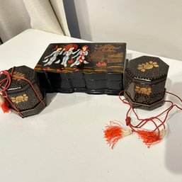 Trio Of Small Asian Themed Boxes (*66967* - PR) (OA)