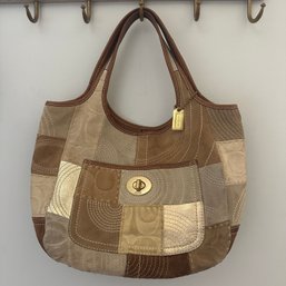 Large Suede Patchwork COACH Bag