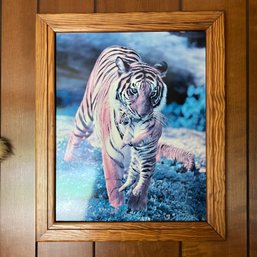 Framed Tiger And Cub Photo Print (den)