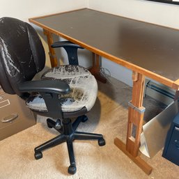 Office Chair And Adjustable Height Desk (B2)
