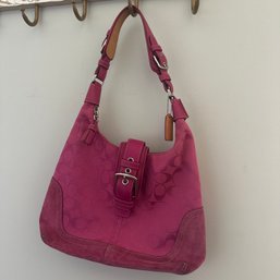 Hot Pink COACH Handbag, Some Wear