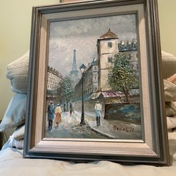 Artist Signed Framed Painting, Paris (Master BR)