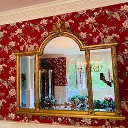 Large Ornate Gold-Toned Wall Mirror (Dining Room)