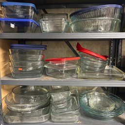 Glass Pyrex Foodstorage And Bakers - 3 Shelves (LEFT)