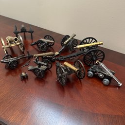 Great Lot Of Vintage Metal Cannon Figures (LR)