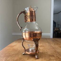 Vintage Copper & Glass Coffee Carafe