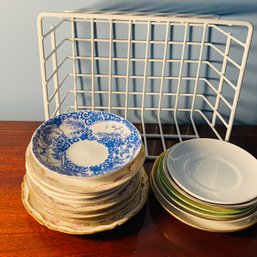Lot Of Miscellaneous Limoges Saucers In Various Patterns (Living Room Under Table)