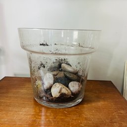 Glass Pot With Stones