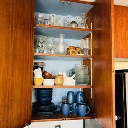 Cabinet Lot: Pottery, Dishes, Glassware, Bennington Pottery Mug, Etc. (Kitchen)