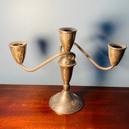 Weighted Stirling Candlestick Holder With Funky Curve (Living Room Under Table)