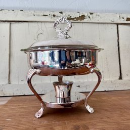 Vintage ROGERS SILVER CO Chafing Dish With Fireking Baker (JM)