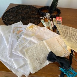 Mixed Lot Incl. Vintage Handkerchiefs, Folding Fan & More (MB)